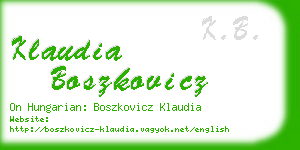 klaudia boszkovicz business card